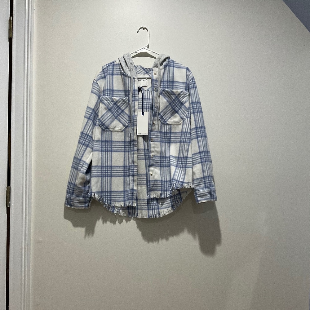 Women's Light Blue Flannel w/ Hood